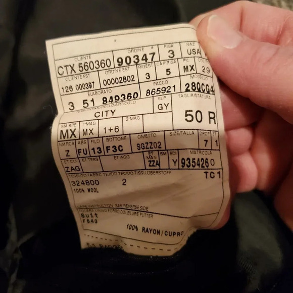 Ermenegildo Zegna City Pinstripe Suit Jacket Gray 50R - Picture 3 of 6